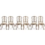 SIX LACQUERED AND GILDED WOODEN CHAIRS, Venice, 18th century