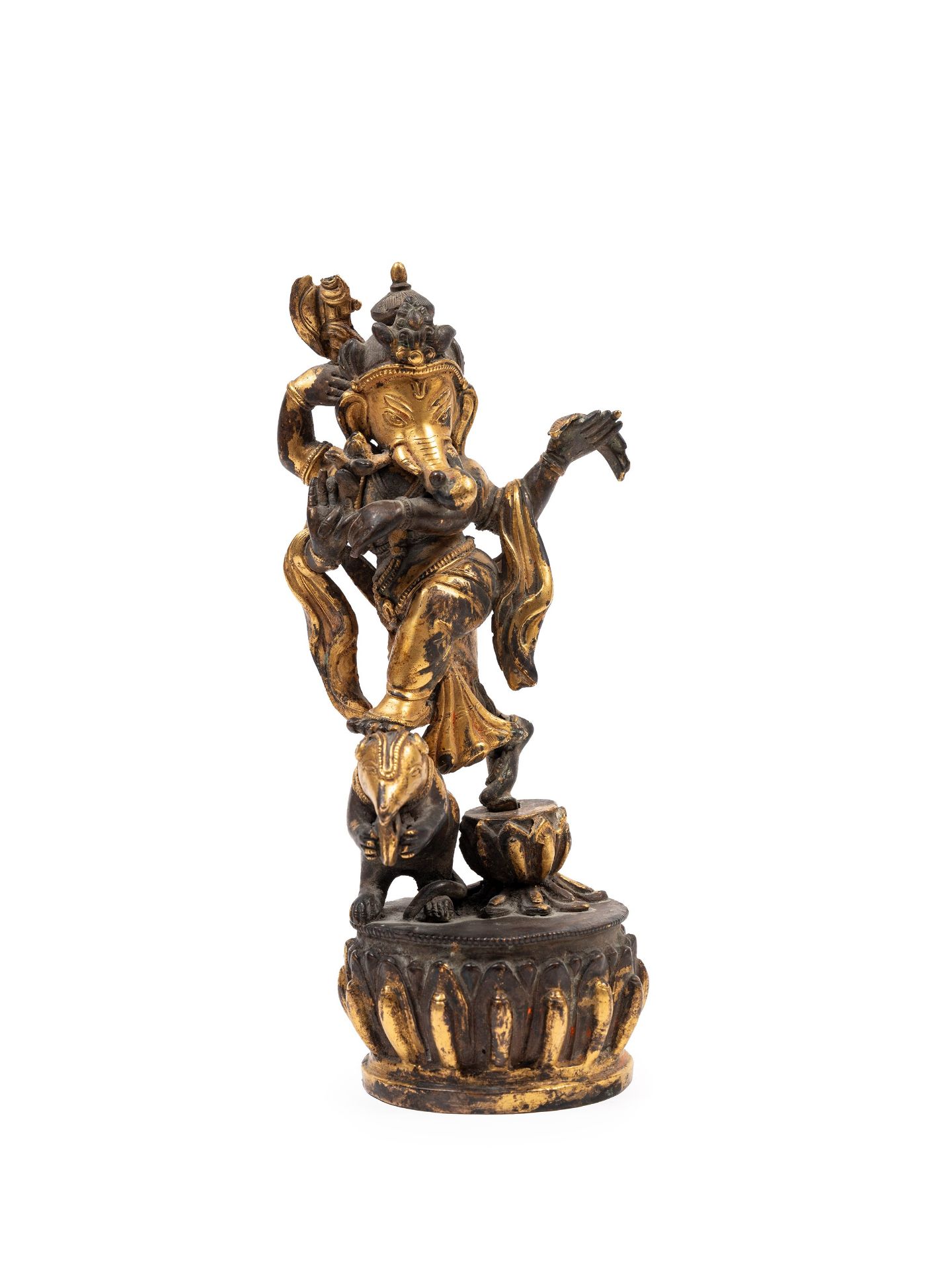 A BRONZE FIGURE OF GANESHA, Himalaya, 19th