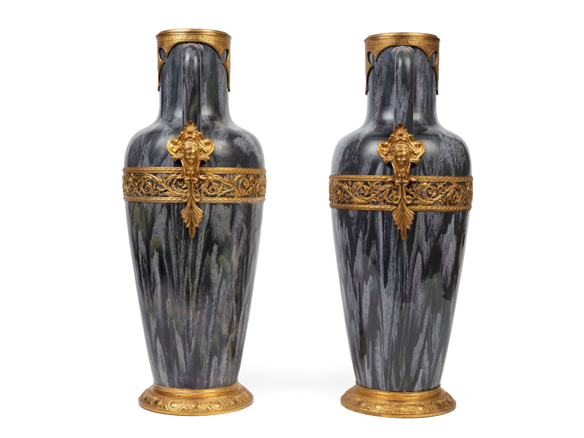 A PAIR OF LARGE NAPOLEON III VASES, France, late 19th century - Bild 2 aus 3