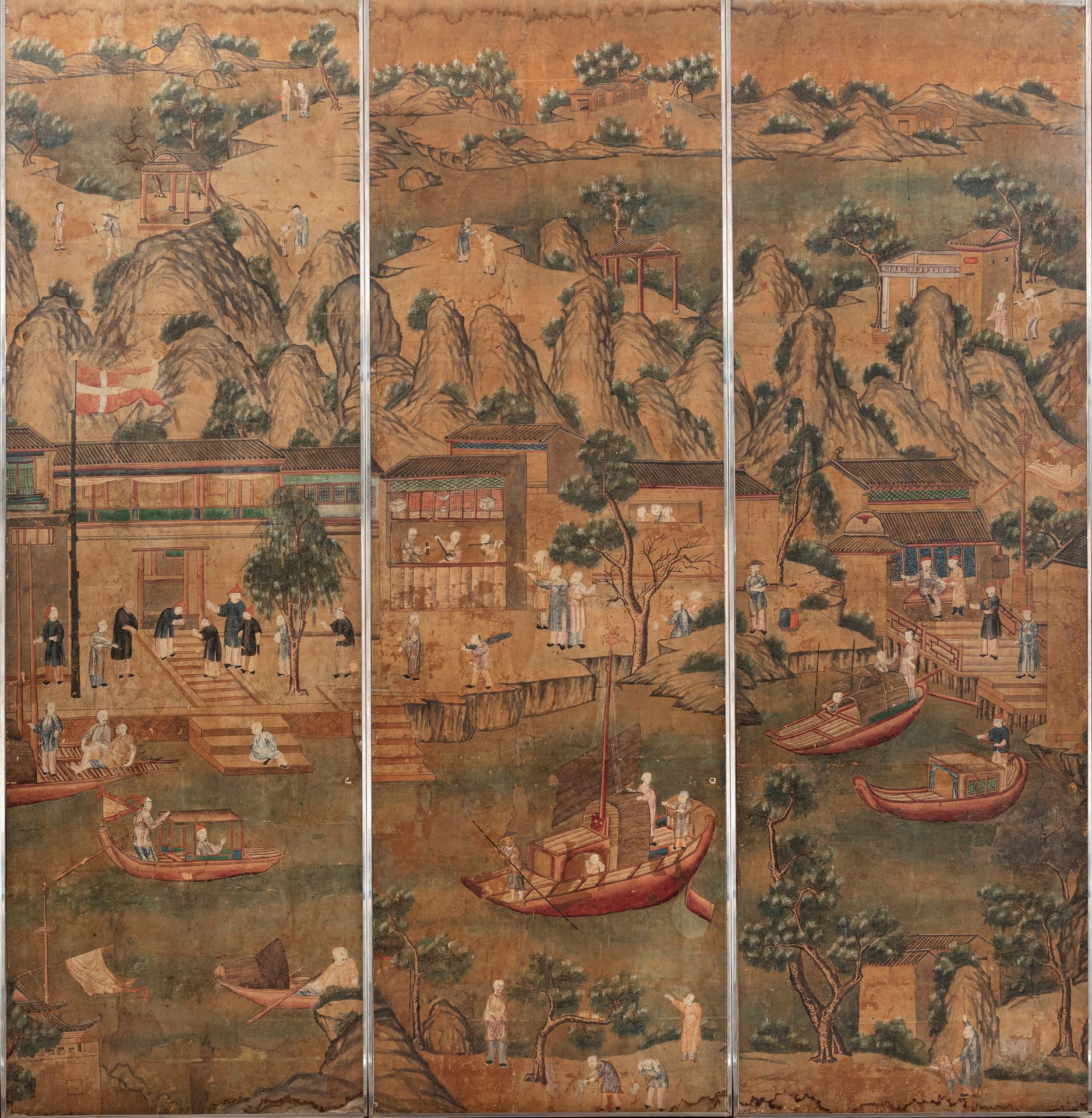 SEVENTEEN LARGE PANELS ON PAPER, China, Qing dynasty, 18th century - Bild 5 aus 27