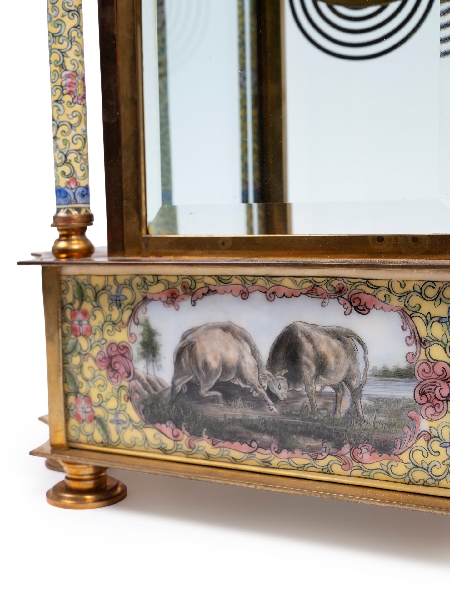 GILT-BRONZE AND ENAMEL CLOCK, France, 19th / 20th century - Bild 3 aus 6