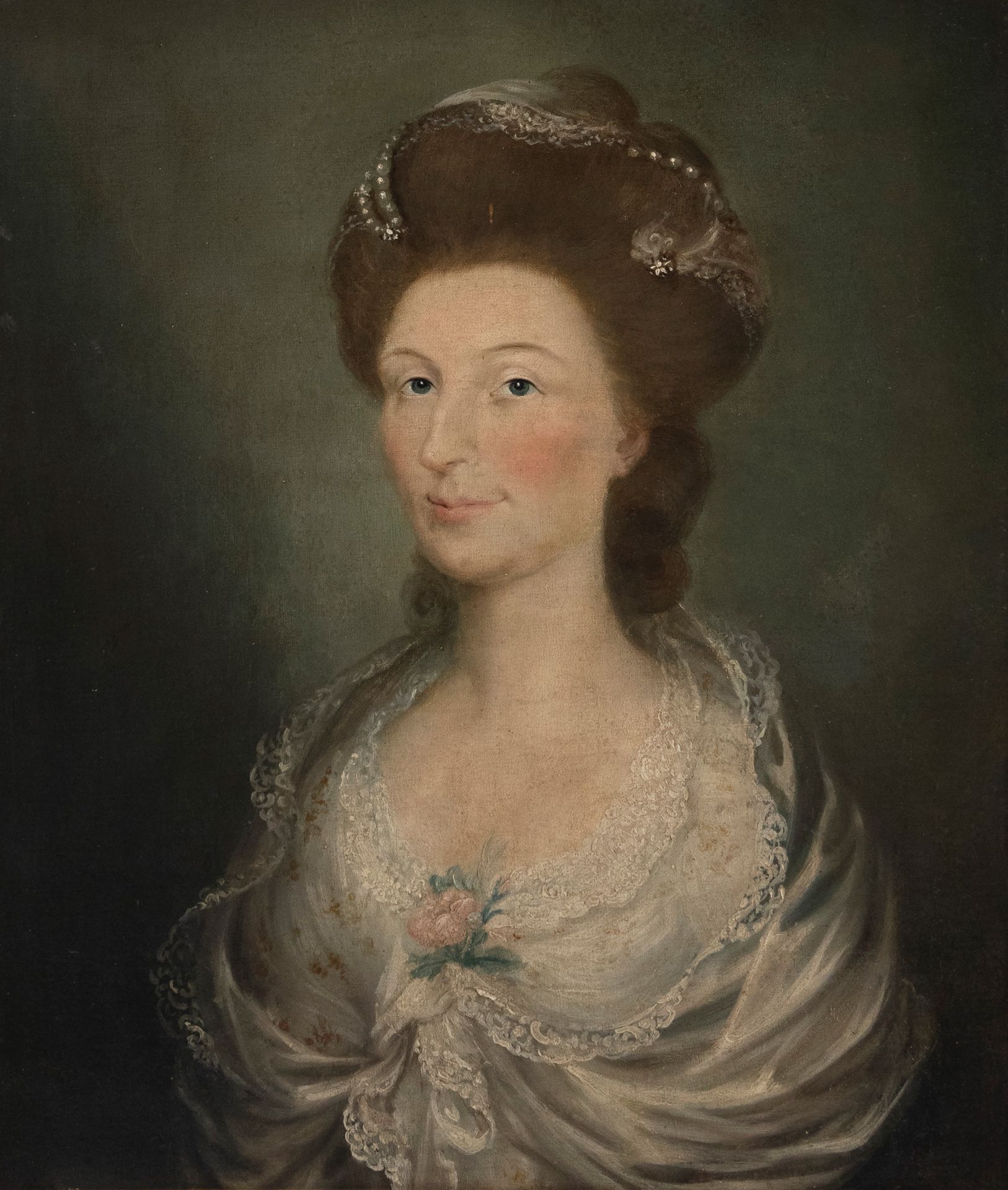 PORTRAIT OF A NOBLEWOMAN, French School, 18th century - Bild 2 aus 3