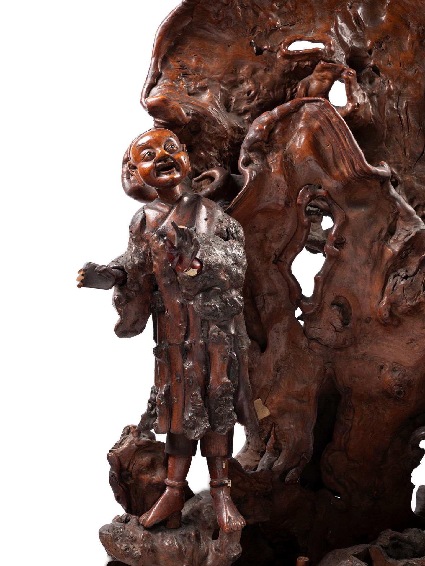 A WOODEN SCULPTURE, China, Qing dynasty (1644-1911) - Bild 3 aus 5