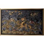 A LARGE FABRIC WITH DRAGONS, China, 20th century