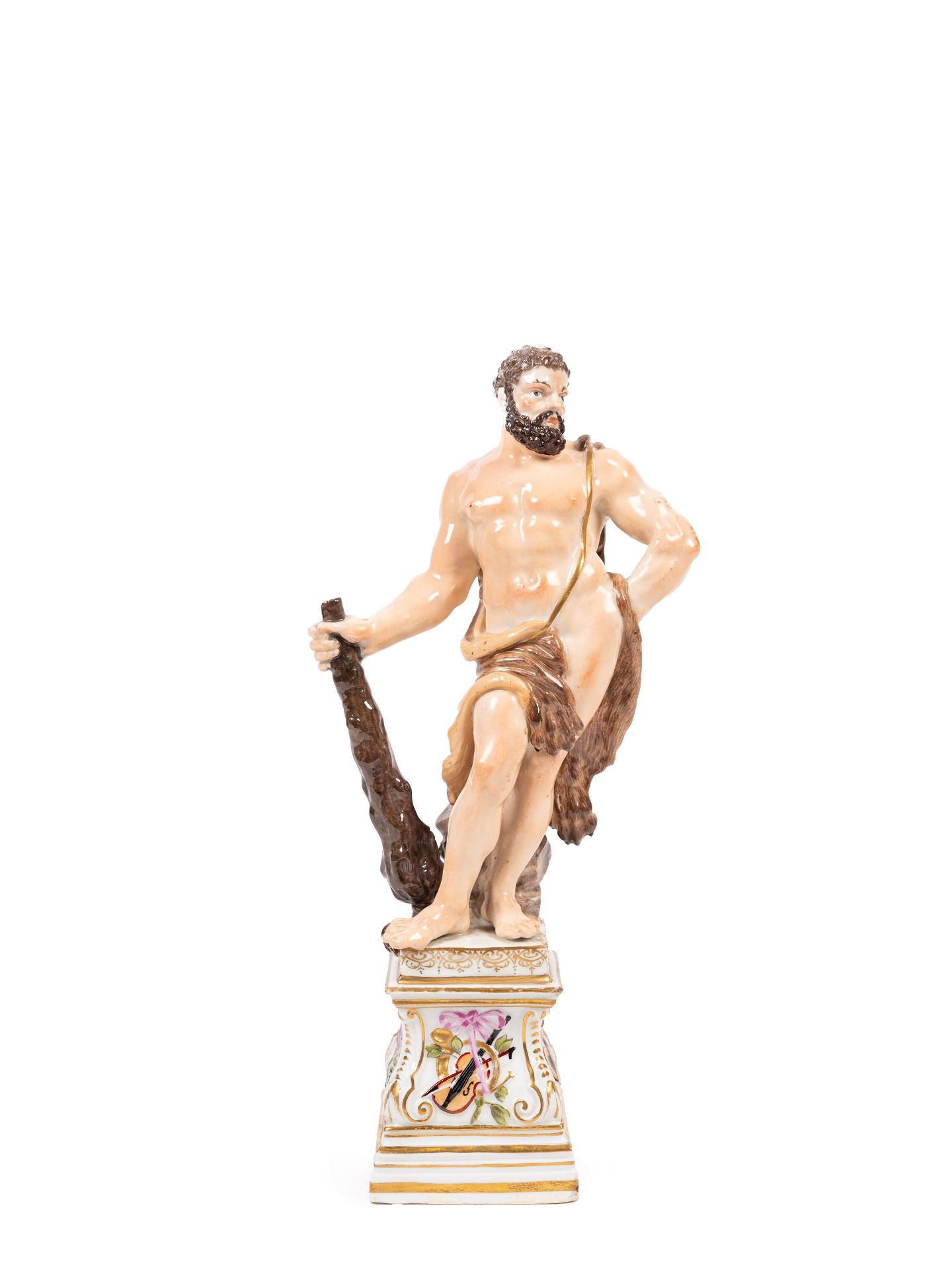 PORCELAIN SCULPTURE DEPICTING HERCULES, Meissen, late 18th century