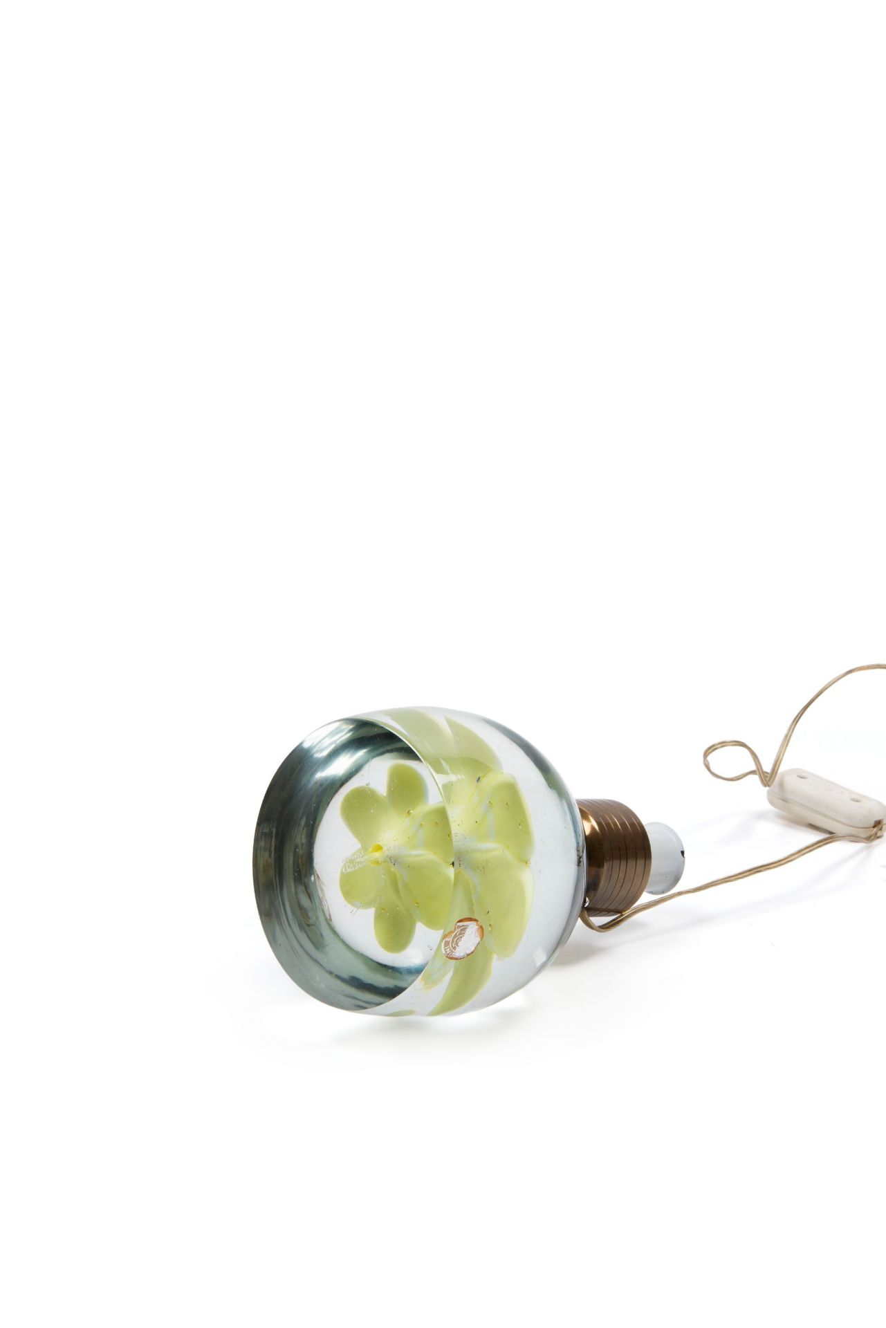 MURANO GLASS TABLE LAMP WITH APPLIED FLOWER, 1960s - Bild 3 aus 3