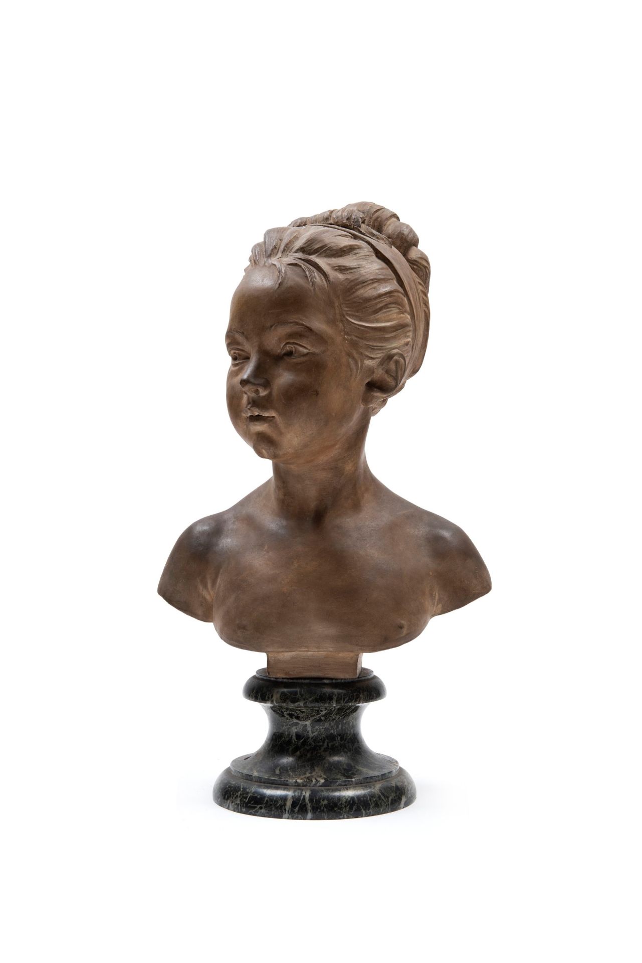 TERRACOTTA SCULPTURE DEPICTING A YOUNG GIRL, France, 19th century