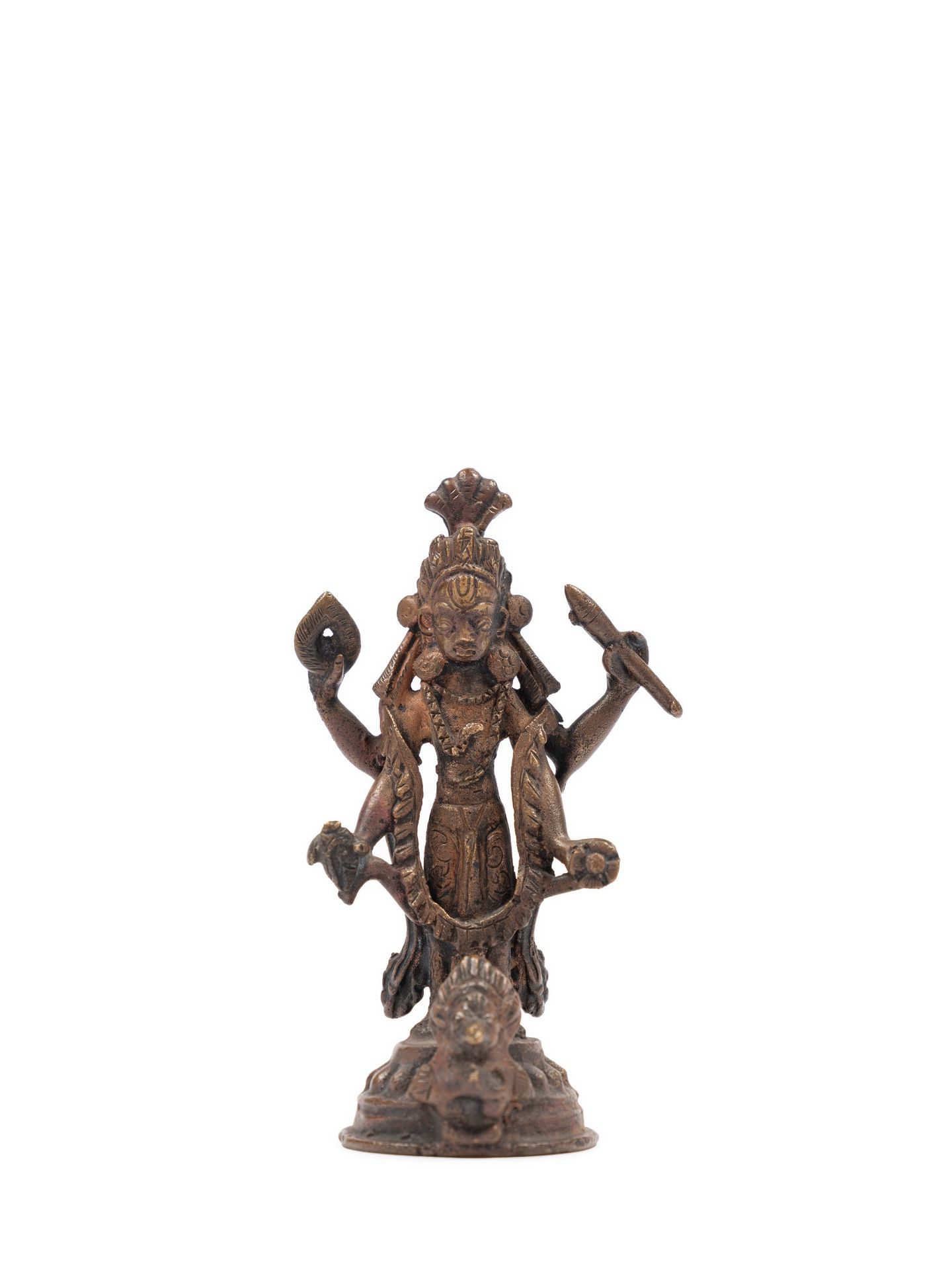 A BRONZE FIGURE OF VISHNU, Nepal, 19th / 20th century