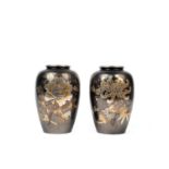 PAIR OF BRONZE VASES, Japan, 20th century