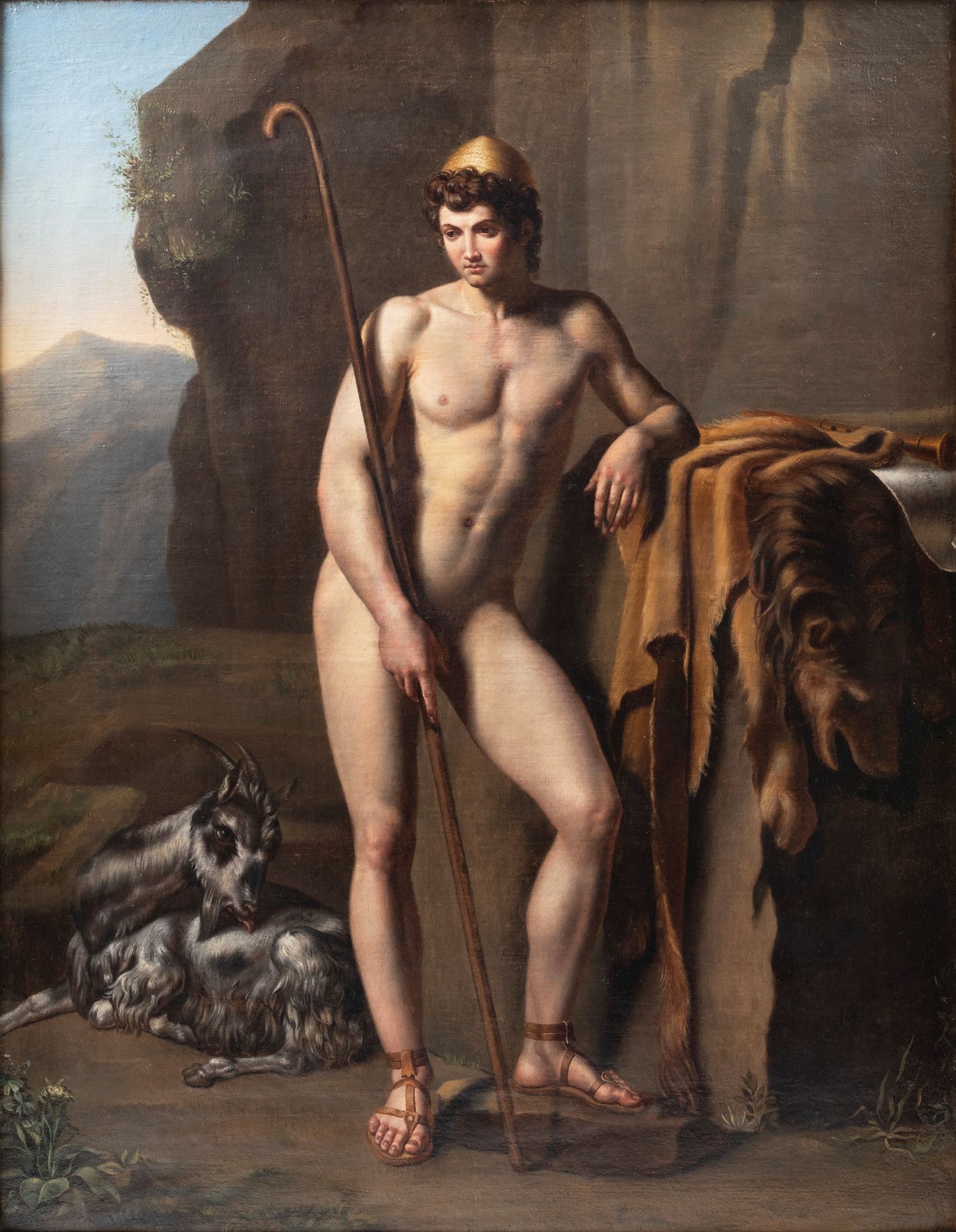 SHEPHERD WITH LION AND GOAT SKIN, - Bild 2 aus 4