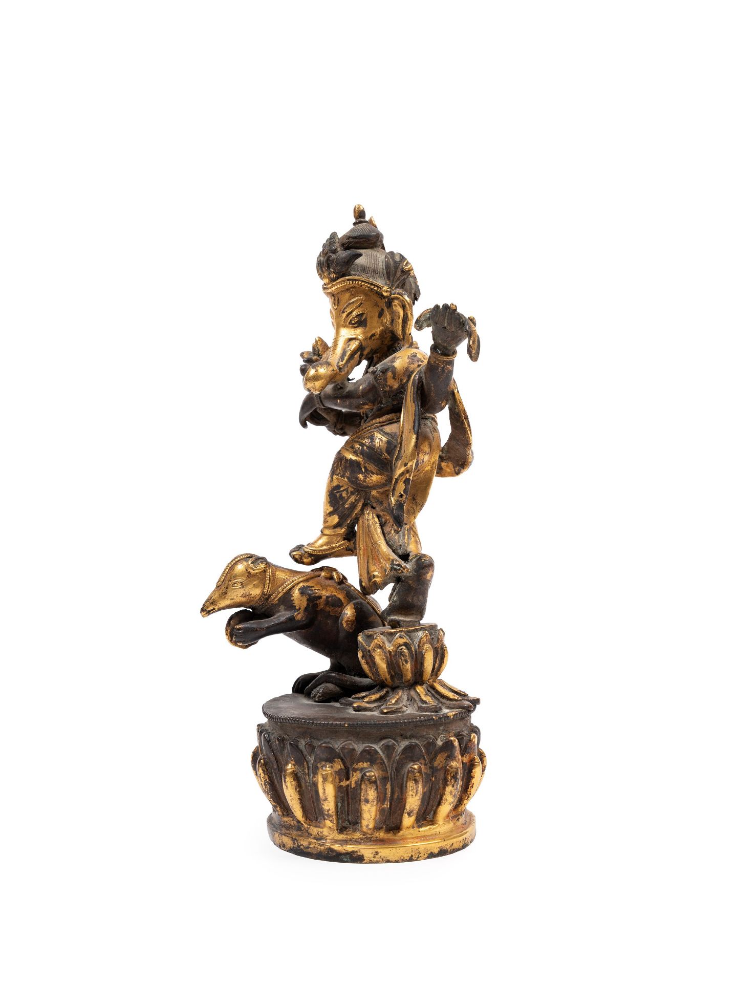 A BRONZE FIGURE OF GANESHA, Himalaya, 19th - Bild 2 aus 4
