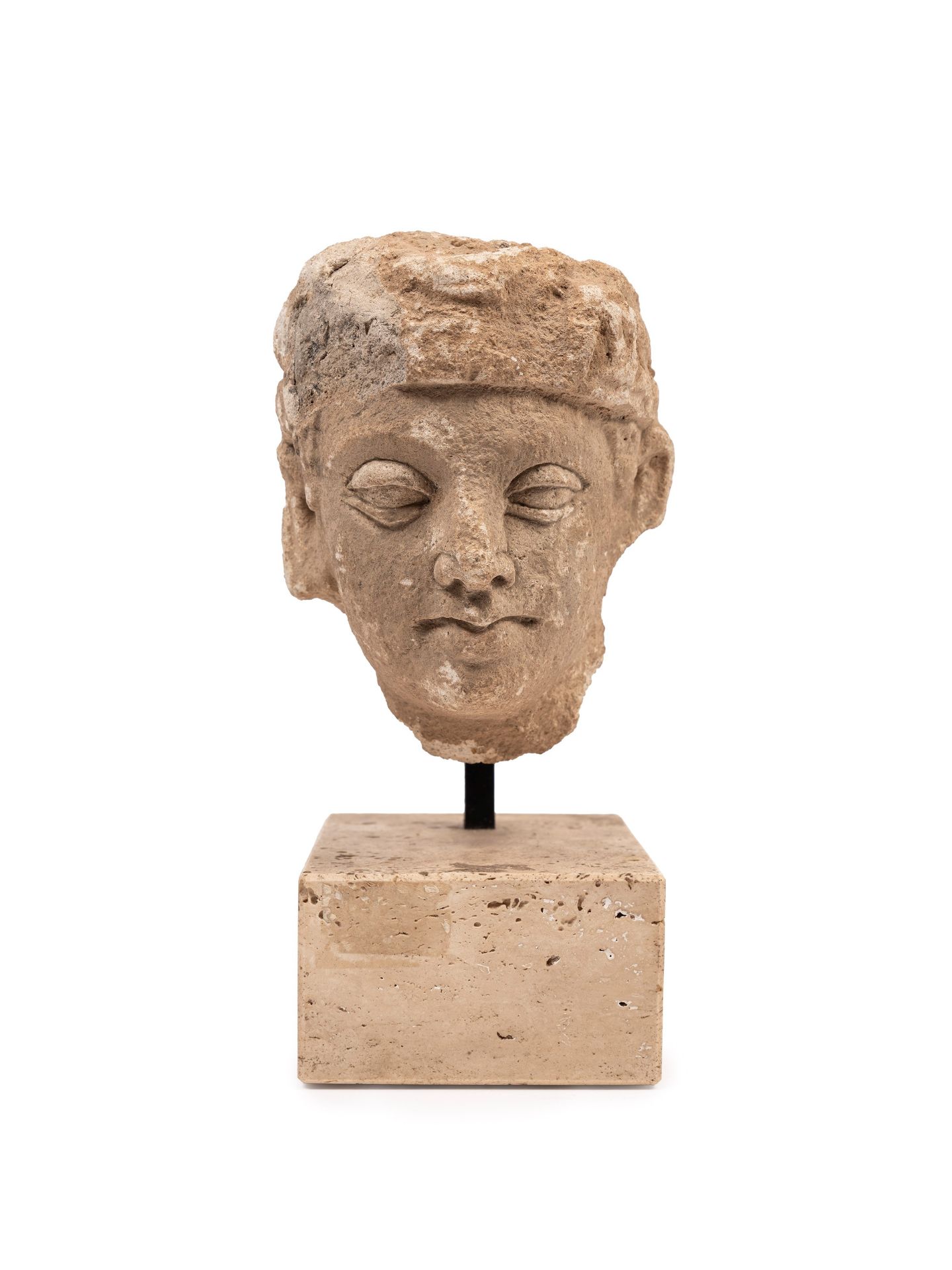 A GANDHARA HEAD IN STUCCO,