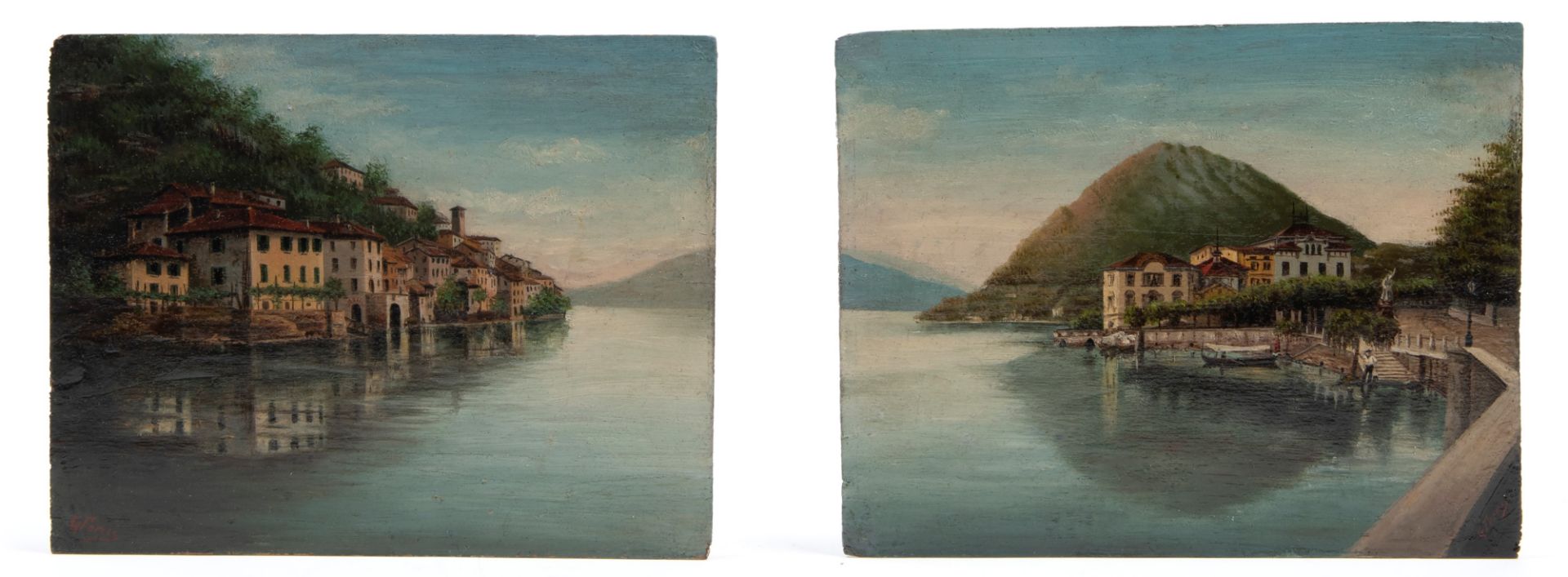 PAIR OF VIEWS OF LAKE LUGANO,