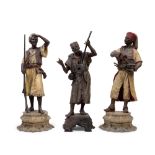 THREE ORIENTALIST METAL SCULPTURES DEPICTING MALE FIGURES, Vienna, 19th century