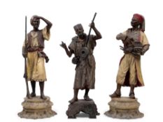 THREE ORIENTALIST METAL SCULPTURES DEPICTING MALE FIGURES, Vienna, 19th century