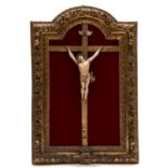 â˜¼IVORY SCULPTURE DEPICTING CHRIST ON THE CROSS, France, late 19th century