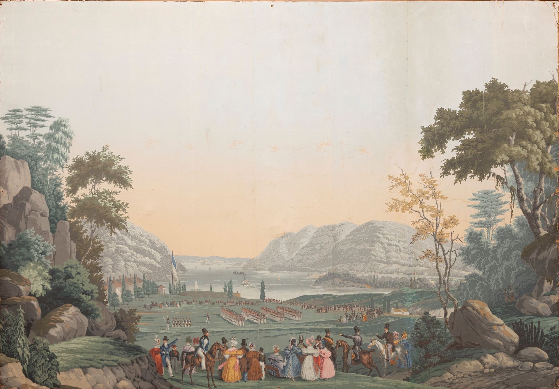 LARGE DECORATIVE WALL PANELS DEPICTING â€œVIEWS OF NORTH AMERICAâ€., Late 19th / early 20th century