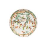 A FAMILLE VERTE PORCELAIN PLATE, China, Qing dynasty, 19th century