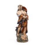 A HUGE SHIWAN CERAMIC FIGURE OF A LUOHAN, China, Qing dynasty (1644-1911)