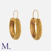 A Pair of Victorian Earrings in yellow gold, with Etruscan revival design in wire work and
