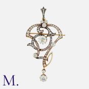 An Antique Diamond Pendant Brooch