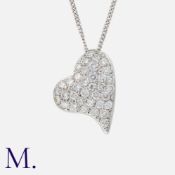 A Vintage Diamond Heart Pendant Necklace