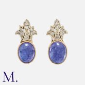 A Pair Of Tanzanite And Diamond Earrings