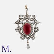 An Antique Garnet and Diamond Pendant