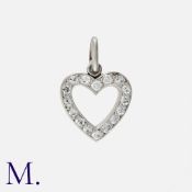 CARTIER. An Art Deco Diamond Heart Pendant