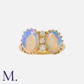 An Antique French Opal And Diamond Ring