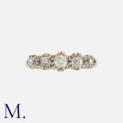 A Diamond 5-Stone Ring in 18K yellow and white gold, set with old cut diamonds weighing approx. 0.