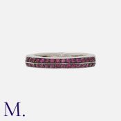STEPHEN WEBSTER, A Ruby Ring in 18k white gold, comprising two rows of round cut rubies. Full
