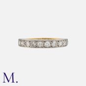 A Diamond Half Eternity Ring in 18k yellow gold, set with ten round cut diamonds, diamonds totalling