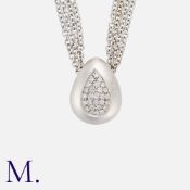 LEO PIZZO, A Diamond Pendant Necklace in 18k white gold, comprising four lengths of belcher link
