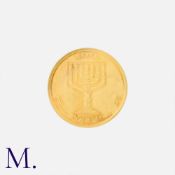 ISRAEL, A Menorah, Jerusalem, David's Tower Israel, in 18k yellow gold, the obverse featuring a
