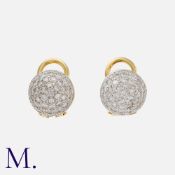 A Pair of Diamond Earrings in yellow gold pavé set with diamonds weighing approx 2.0ct in total.
