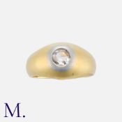 A Rose Cut Diamond Gypsy Ring in yellow gold, bezel set with a rose cut diamond of approximately 5.