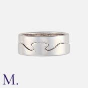 GEORG JENSEN, A Fusion Ring in 18 carat white gold, comprising two interlocking stacking rings.