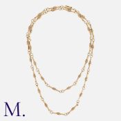 A Fancy Link Chain in 9k yellow gold, comprising a series of interlocking fancy links. Marked 375