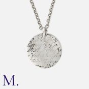 TIFFANY & Co. A Notes Pendant Necklace, Marked Tiffany & Co , AG 925. Size: Pendant: 2.8cm Chain: