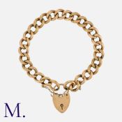 A 'Night and Day' Curb Bracelet in 9K yellow gold with smooth and engraved hollow links, secured