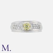 Monture Boucheron A Fancy Diamond Ring in Platinum and 18 carat white gold, set with a principal