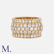 CARTIER. A 'Nigeria' Diamond Band in 18 carat yellow gold, pavé set with brilliant cut diamonds