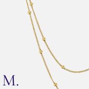 A French Gold Chain in 18 carat gold, comprising series of interlocking curb links punctuated by