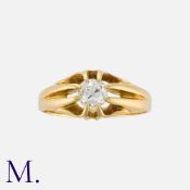 An Old Cut Diamond Gypsy Ring in 18 carat gold, the open eight claw setting set with an old cut