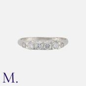 A Diamond Ring in platinum, set with six diamonds weighing approx. 0.42ct in total. Marked for