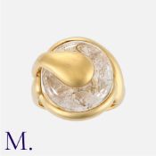 MARINA B. A Crystal Ring in 18K yellow gold, set with an interchangeable crystal disk. Signed Marina