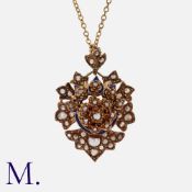 An Antique Rose Diamond Pendant and Chain in yellow gold, set with rose diamonds throughout with