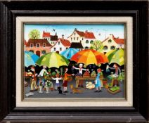 * MARIE-LOUISE BATARDY (BELGIAN b. 1943), MARKET DAY