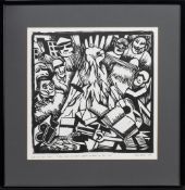 * KEN CURRIE (SCOTTISH b. 1960), TWO LINOCUTS FOR 'WAR'